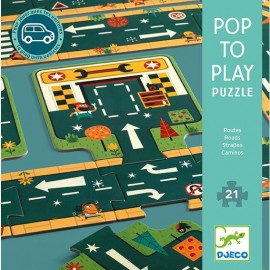 Puzzle Pop to play Carreteras 21 pz., Djeco