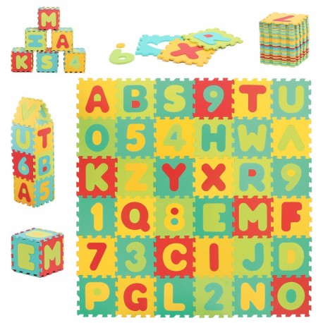 Alfombra puzzle gigante letras y números
