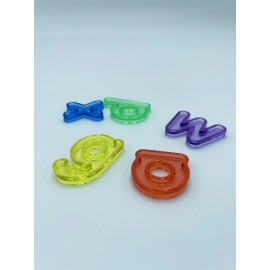 Topiludo 78 letras minúsculas traslúcidas 6 colores, Top Toys