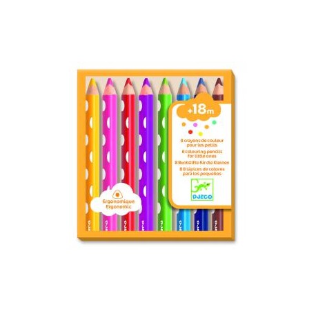 8 lápices de colores para los pequeños, Djeco